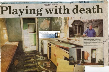 Newspaper - Article, Whittlesea Post, Playing with death, 4 Aug 1999