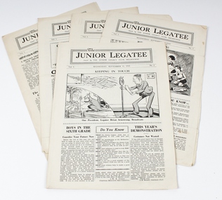Journal - Document, set of newsletters, The Junior Legatee, Seven Issues from Wednesday, September 1, 1937 to Wednesday November 24, 1937