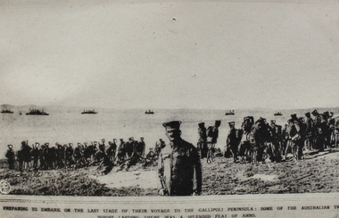 Postcard, Embarking for the Gallipoli peninsula