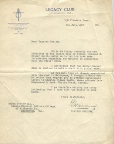 Letter, Aaron Beattie, 1928