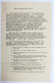 Document, Memo Re Boys’ Junior Legacy