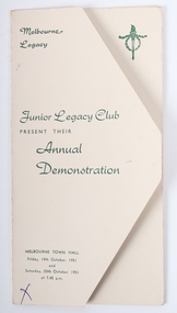 Programme, Junior Legacy Club Annual Demonstration 1951, October 1951