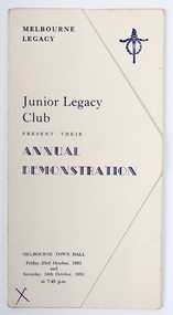 Programme, Junior Legacy Club Annual Demonstration 1953, 1953