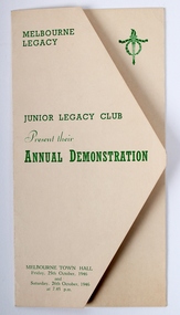Programme, Junior Legacy Club Annual Demonstration 1946, October 1946