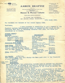 Letter, Aaron Beattie, 1930