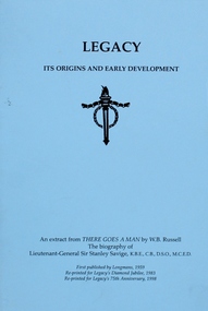 Booklet, Legacy. Its Origins and Early Development, 1998