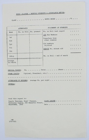 Document, Boy’s Classes - Monthly Strength & Attendance Return