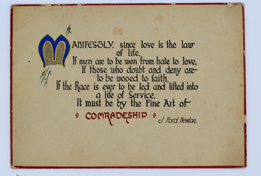 Postcard, Comradeship, 1942