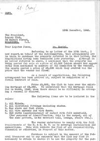 Letter, re. Hostel, 1942