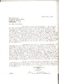 Letter, Report on the Hostel (Holmbush), 1943