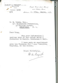 Letter - Document, letter, re Property 1267 Burke Road, East Kew, 1943