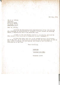Letter, Hospitals and Charities Acts.  Registration of Institutions, 1943