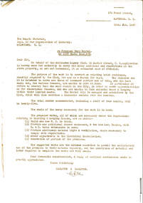 Letter, re Proposed Boys Hostel