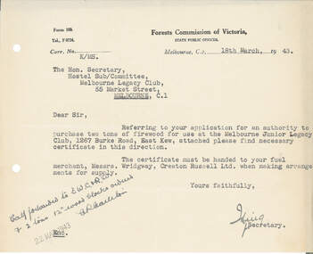 Letter - Document, letter, 18/03/1943