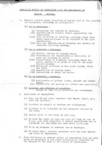 Document - Document, notes, Suggested duties in connection with the management of Legacy Hostel