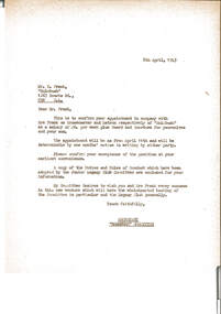 Letter, Holmbush Supervisors: Mr and Mrs Frank