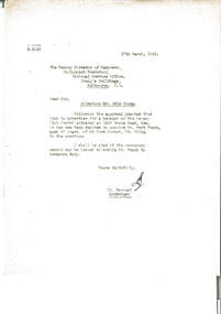 Letter, Attention Mr. Eric Young. Re: Bert Frank
