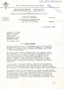 Letter, Legacy Archives, 1978