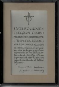 Certificate - Document, certificate, Presidents' Certificate