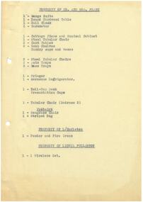 Document - Document, list, Property of Mr. and Mrs. Frank, 1943