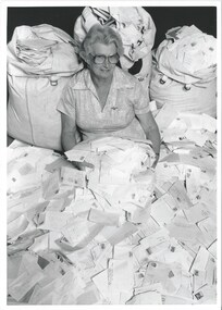 Photograph - Photo, Stamp sorting, Widows activities, 1991