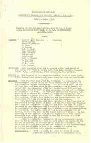 Document - Minutes, Biography of Lieutenant-General Sir Stanley Savige, 1957