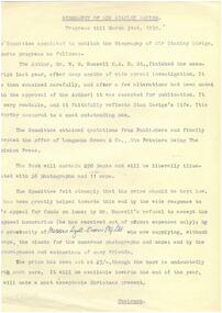 Letter - Document, letter, Biography of Sir Stanley Savige