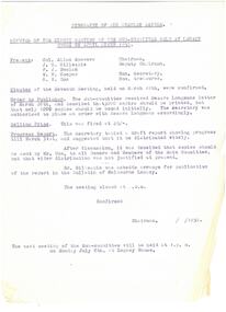 Document - Document, minutes, Biography of Sir Stanley Savige, 1959