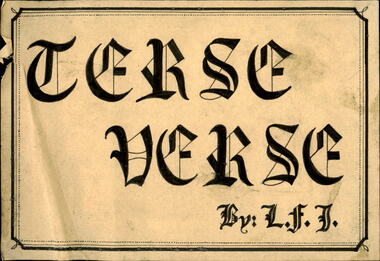 Booklet - Poem, Terse Verse, 1991