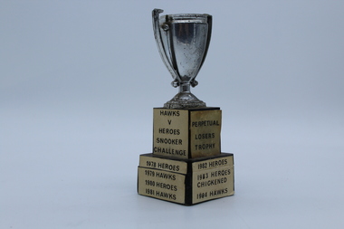 Souvenir - Trophy, Hawks v Heroes Snooker Challenge, 1970s