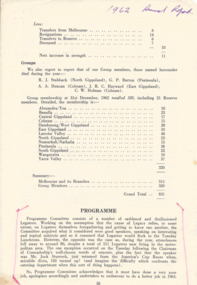 Document, 1962 Annual Report Pg 36 "Programme", 1962
