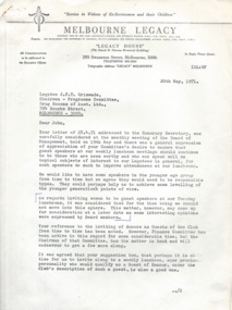 Letter, Guest Speakers, 20/05/1971