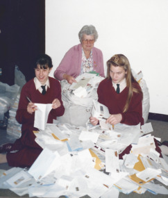 Photograph - Photo, Stamp sorting, Keesing Photographic Pty Ltd, Widows activities, 1992