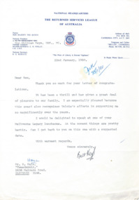 Letter - Document, letter, Invitations to speak at Legacy House, 1980