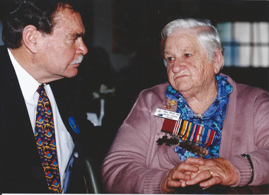 Photograph, Ron Barassi and Myrtle Ingram, 1997