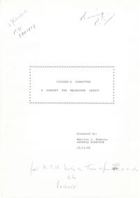 Document, Citizens' Committee A Concept For Melbourne Legacy