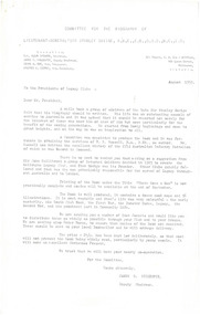 Letter, Biography of Lieutenant-General Sir Stanley Savige, 08/1959