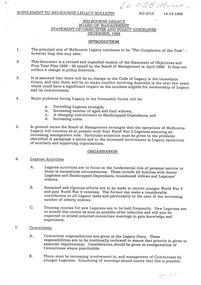 Document, Melbourne Legacy, Board of Management, Statement of Objectives and Policy Guidelines, December, 1989