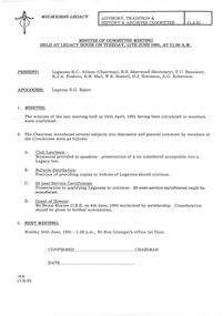 Document, Minutes of Advisory, Tradition & History & Archives Committee 11/6/91, 1991