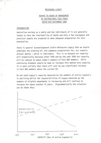 Document - Document, report, Report to Board Management by Restructures Task Force Dated 6th Septenber 1984