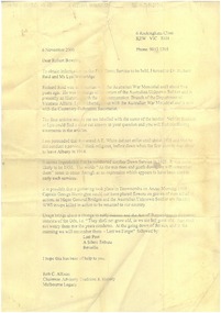 Letter, To Robert Bowring from Rob C. Allison, 2000