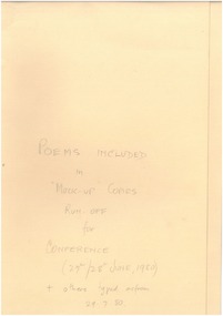 Document - Poem, Various titles, 1980