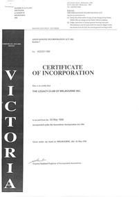 Document, Certificate of Incorporation, 1996
