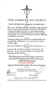 Certificate, The Charter of Legacy, 2008