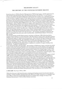 Document, The History of the Footscray/Sunshine Branch