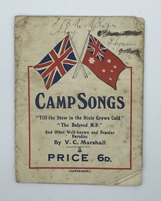 Booklet, Camp Songs, 1918
