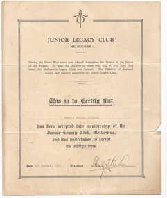 Certificate - Document, certificate, 1941