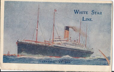 Postcard, White Star Line. Ceramic at Sea, 1920