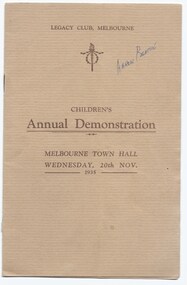 Programme, Children's Annual Demonstration 1935, 1935