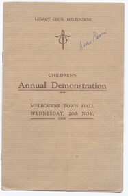 Programme, Children's Annual Demonstration 1935, 1935